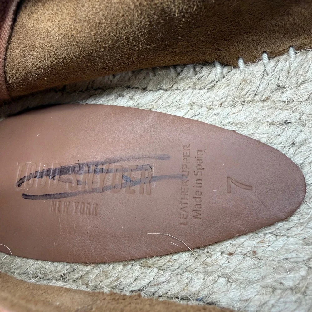 Todd Snyder‎ Espadrilles Mens 7 Brown Suede Leather Slip On Made in Spain Nomad